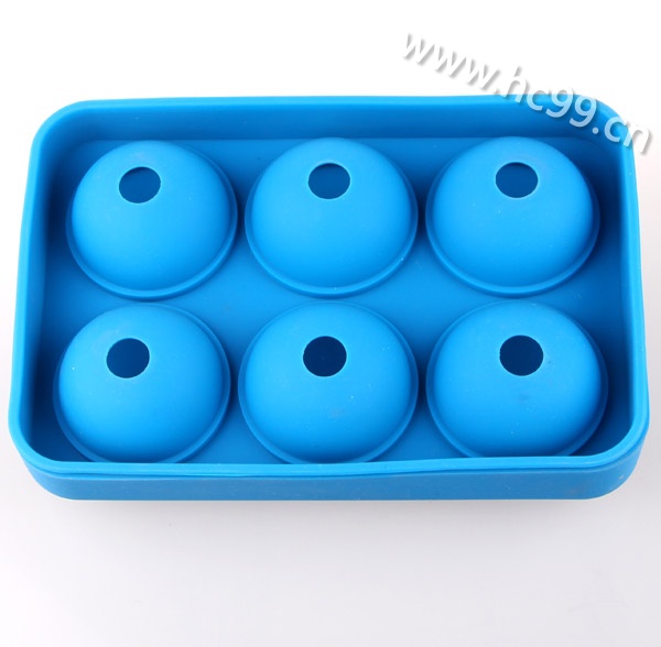 六孔蓝色硅胶冰球