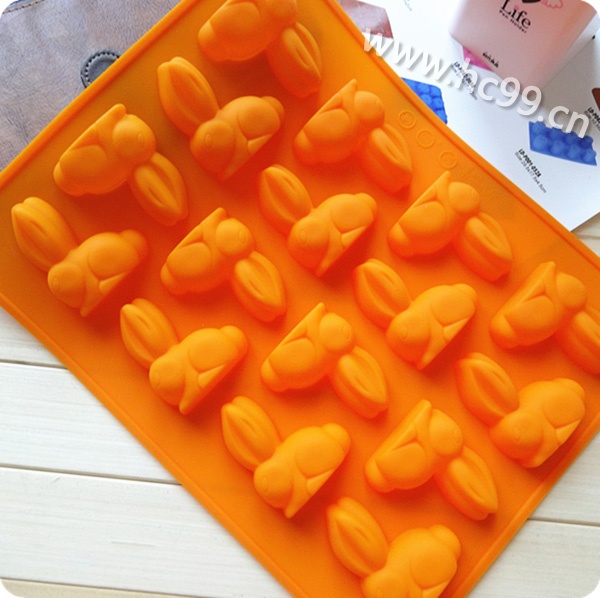 可爱兔子形状硅胶冰格