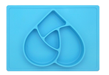 儿童硅胶心形餐盘