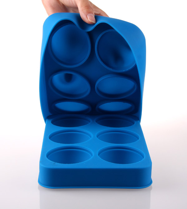 六孔蓝色硅胶冰球 