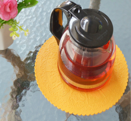 圆形雕花硅胶餐垫