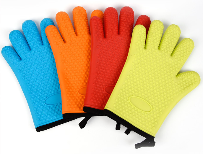 加棉硅胶五指手套