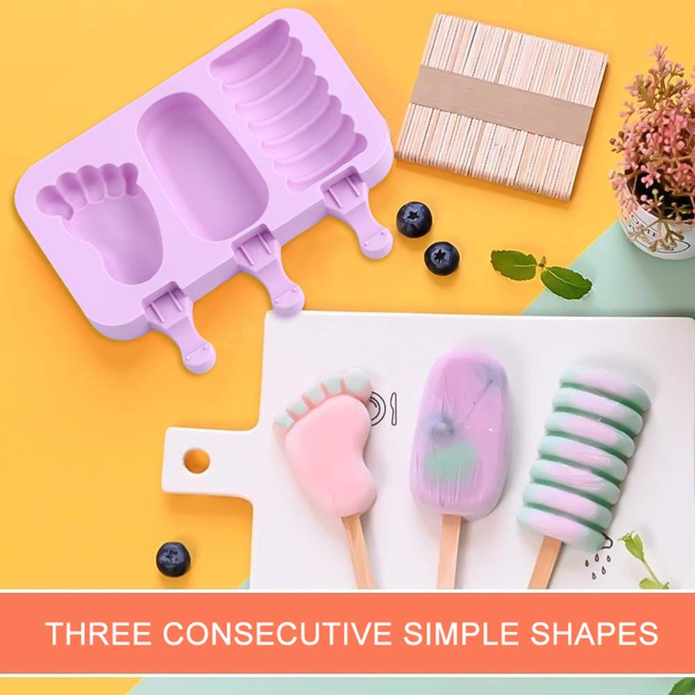 带盖三连硅胶雪糕模