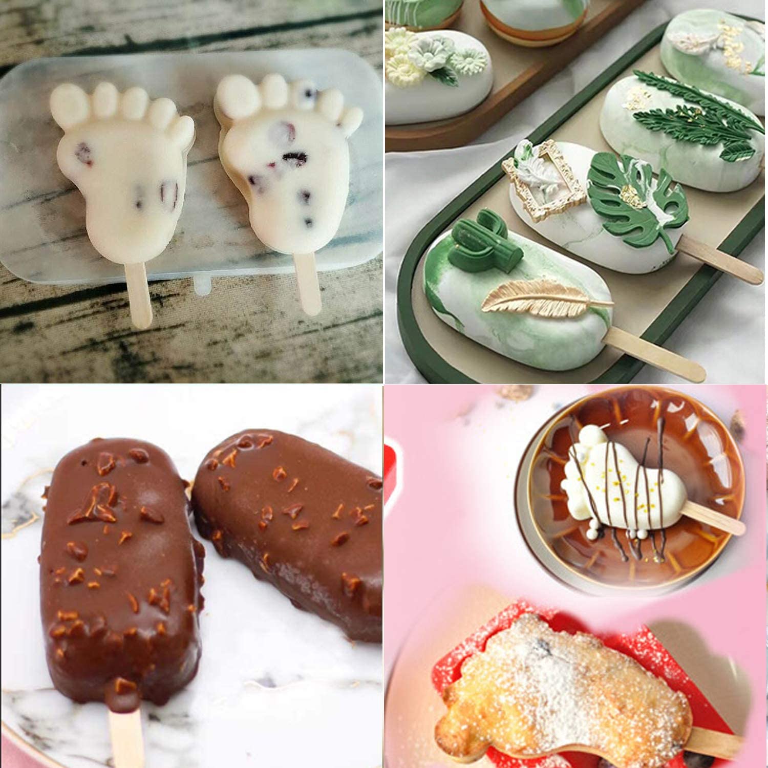 带盖三连硅胶雪糕模